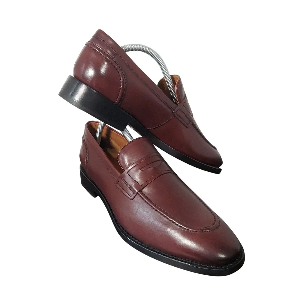 Allen Edmonds Eli Loafer Mens 8.5 D Burgundy Leather Penny Loafers 5940